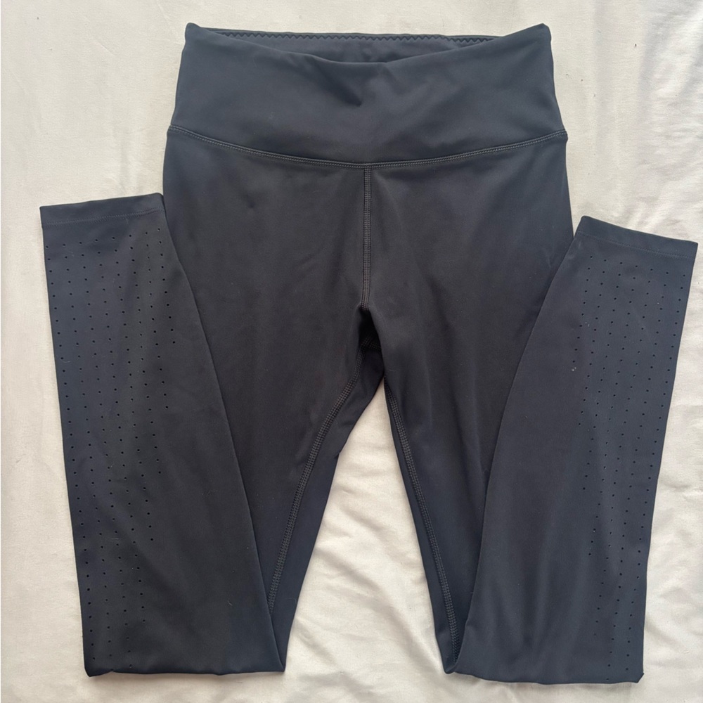 Victoria's Secret Black High-Rise Perforated Bike Shorts